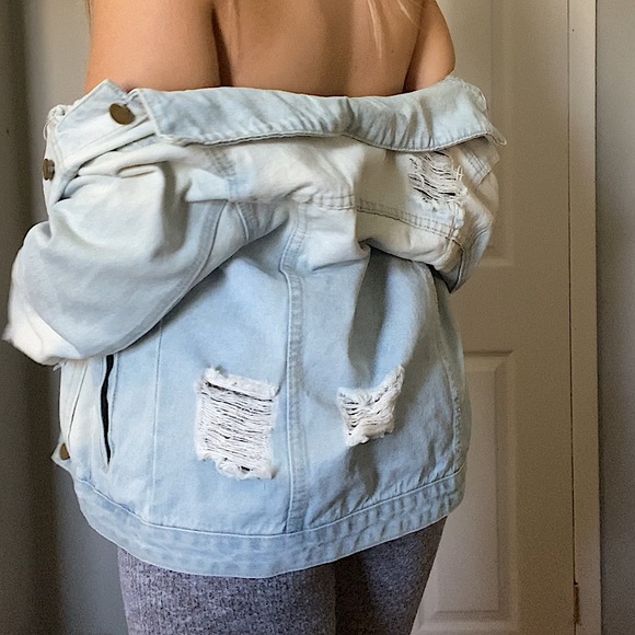 Fashion Nova Distressed Jean Jacket - Picture 4 of 6